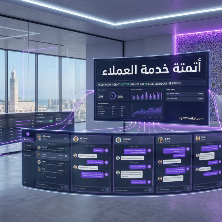وكيل ذكاء اصطناعي لخدمة العملاء: كيف تُعالج 80% من الاستفسارات تلقائياً (2026)